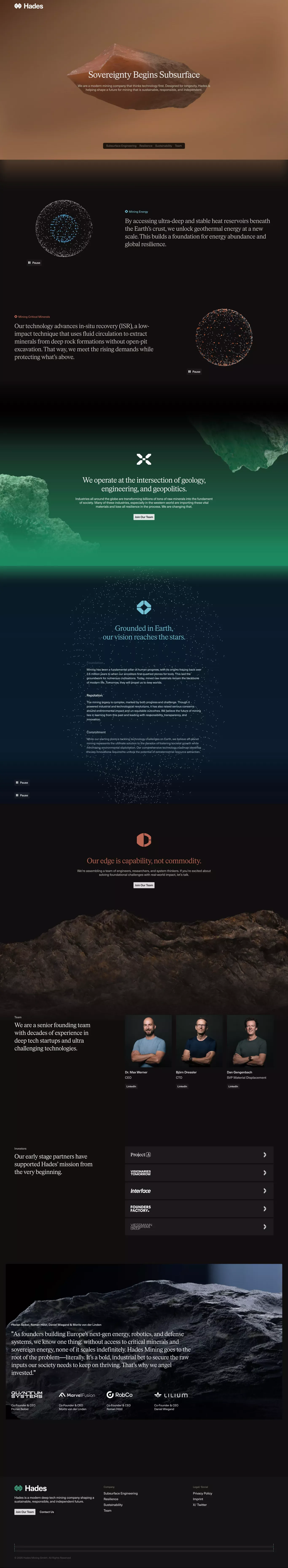 Hades Mining - Landing design