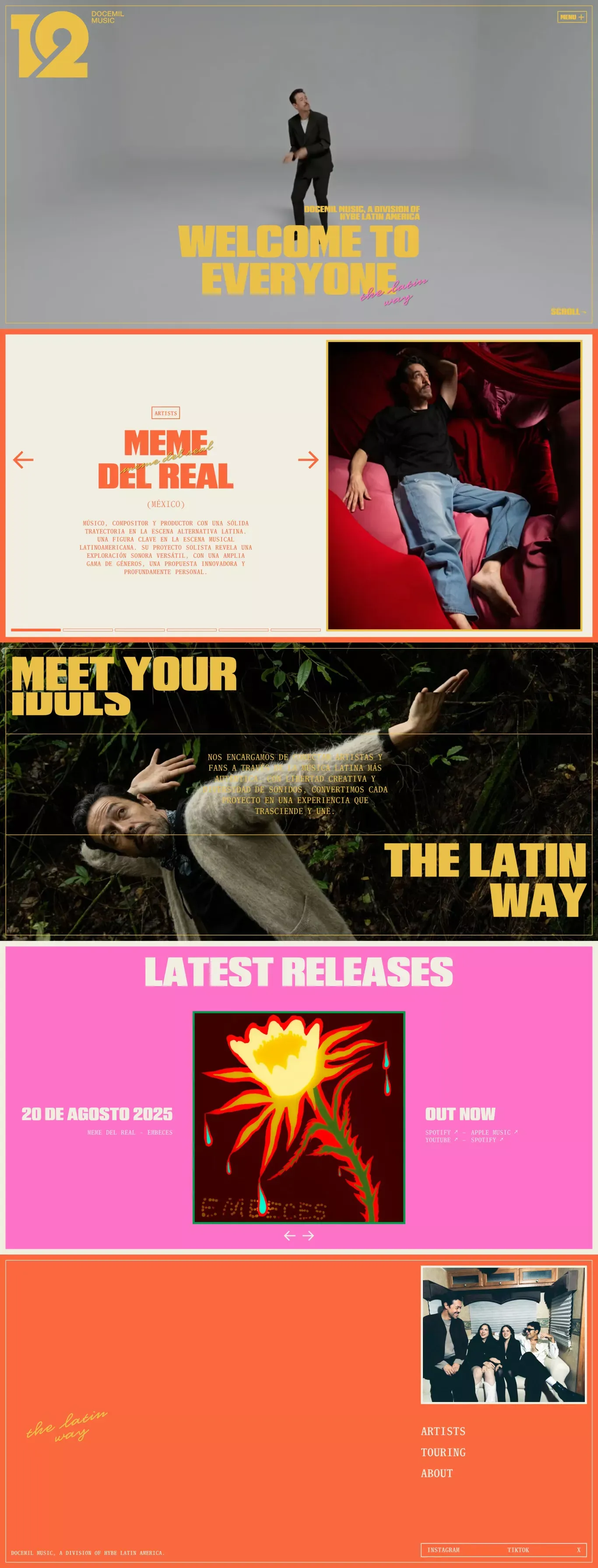 Docemil Music, A division of HYBE Latin America - Portfolio design