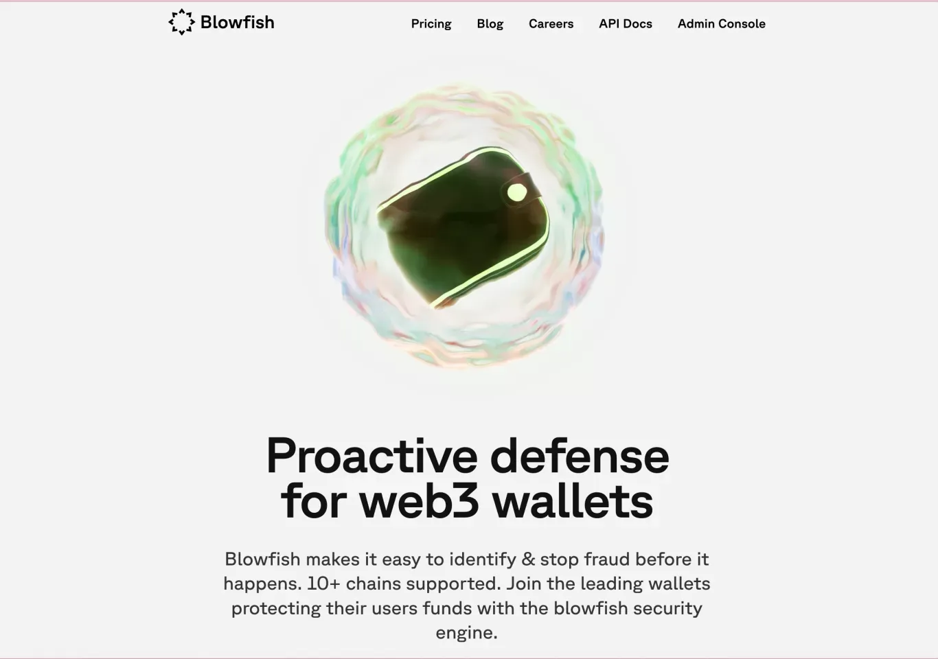 Blowfish - Proactive defense for web3 wallets - Landing design