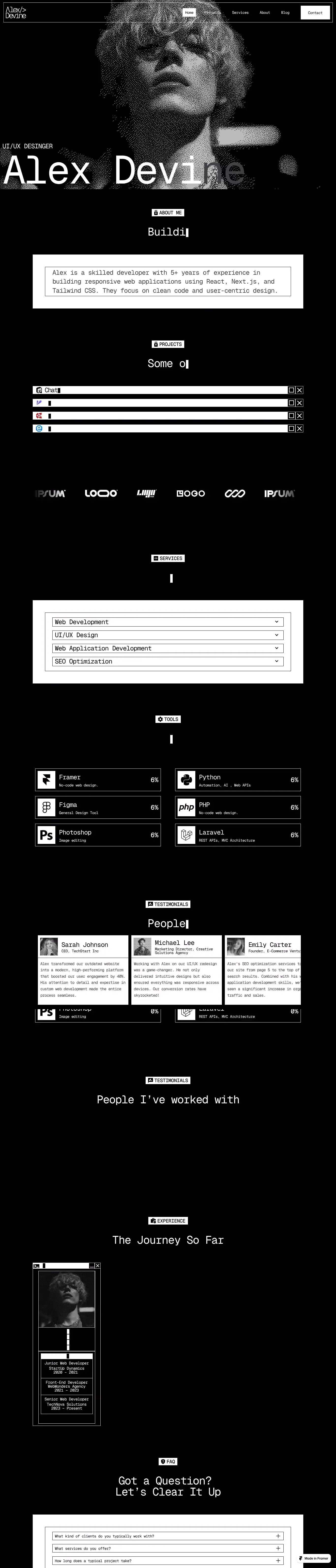 Devolio â Terminal-Style Developer Portfolio - Portfolio design