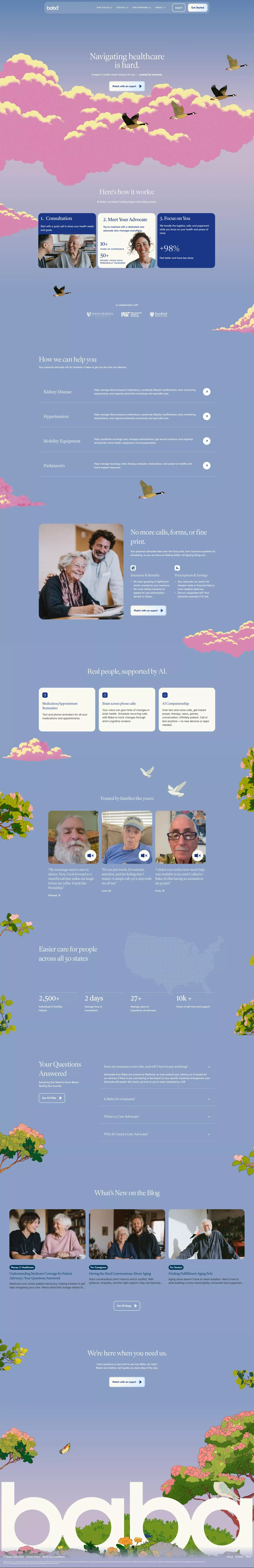 Baba Care | The assistant for self-care and caregiving. - Landing design