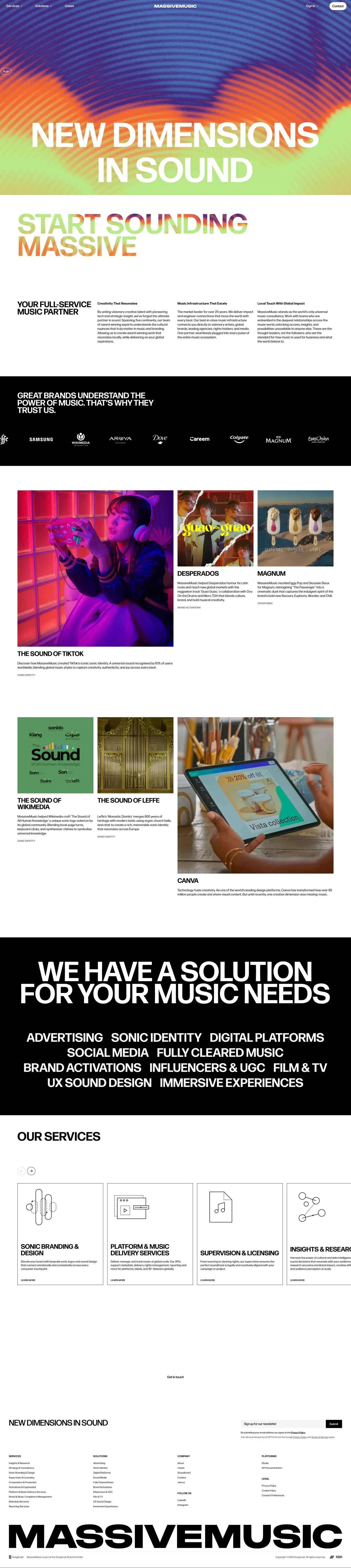 Sonic Branding, Licensing & Tech Solutions | MassiveMusic - Portfolio design