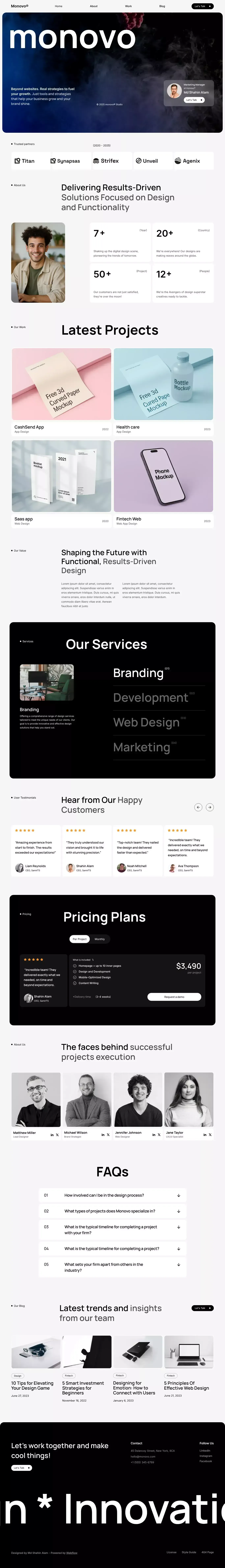 Monovo - Webflow HTML website template - Template design