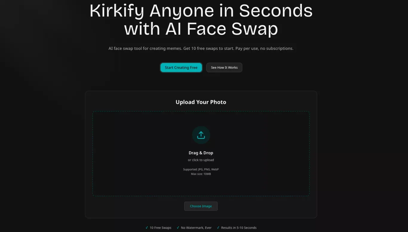 Kirkify AI - Free Face Swap Tool | Charlie Kirk Memes - Portfolio design
