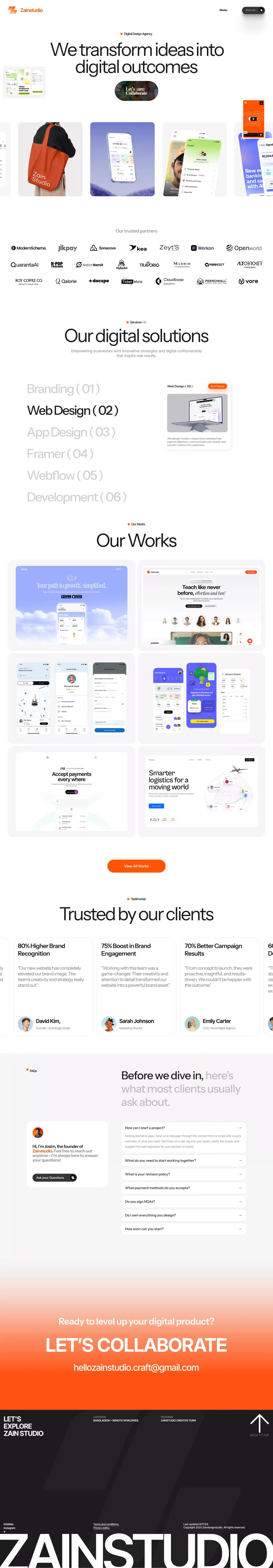 Zainstudio - Best design & development agency - Portfolio design