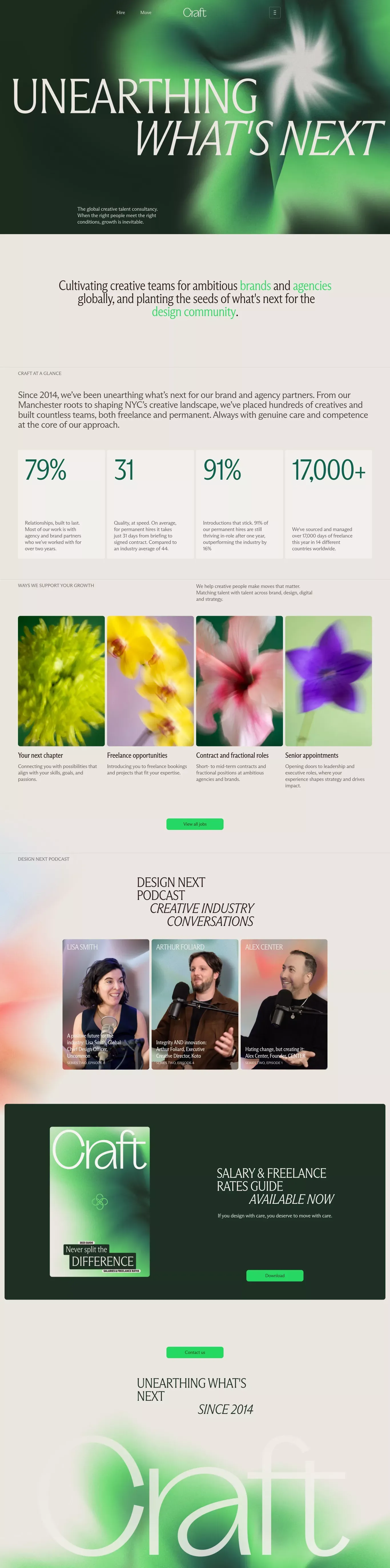 Craft - Unearthing What's Next - Portfolio design