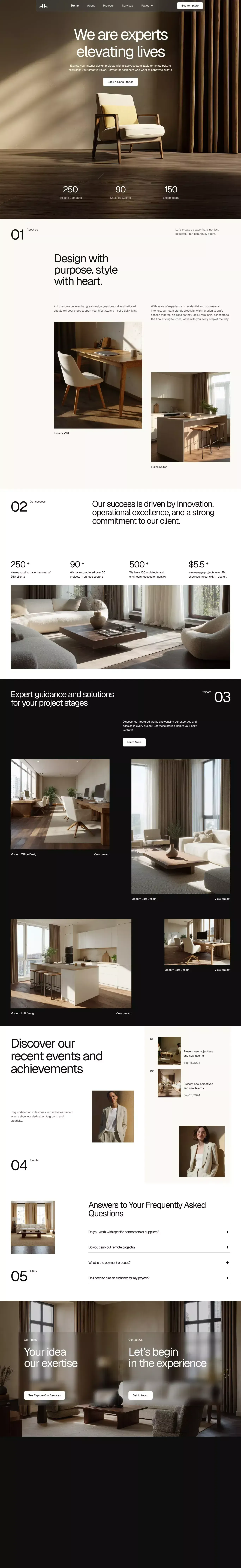 Luzen - Webflow Website Template - Template design