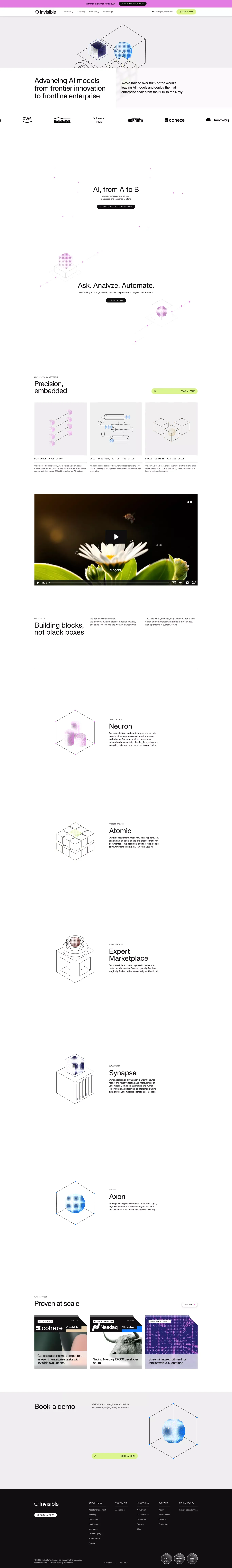 AI Software for Labs and Enterprise | Invisible Technologies - Landing design