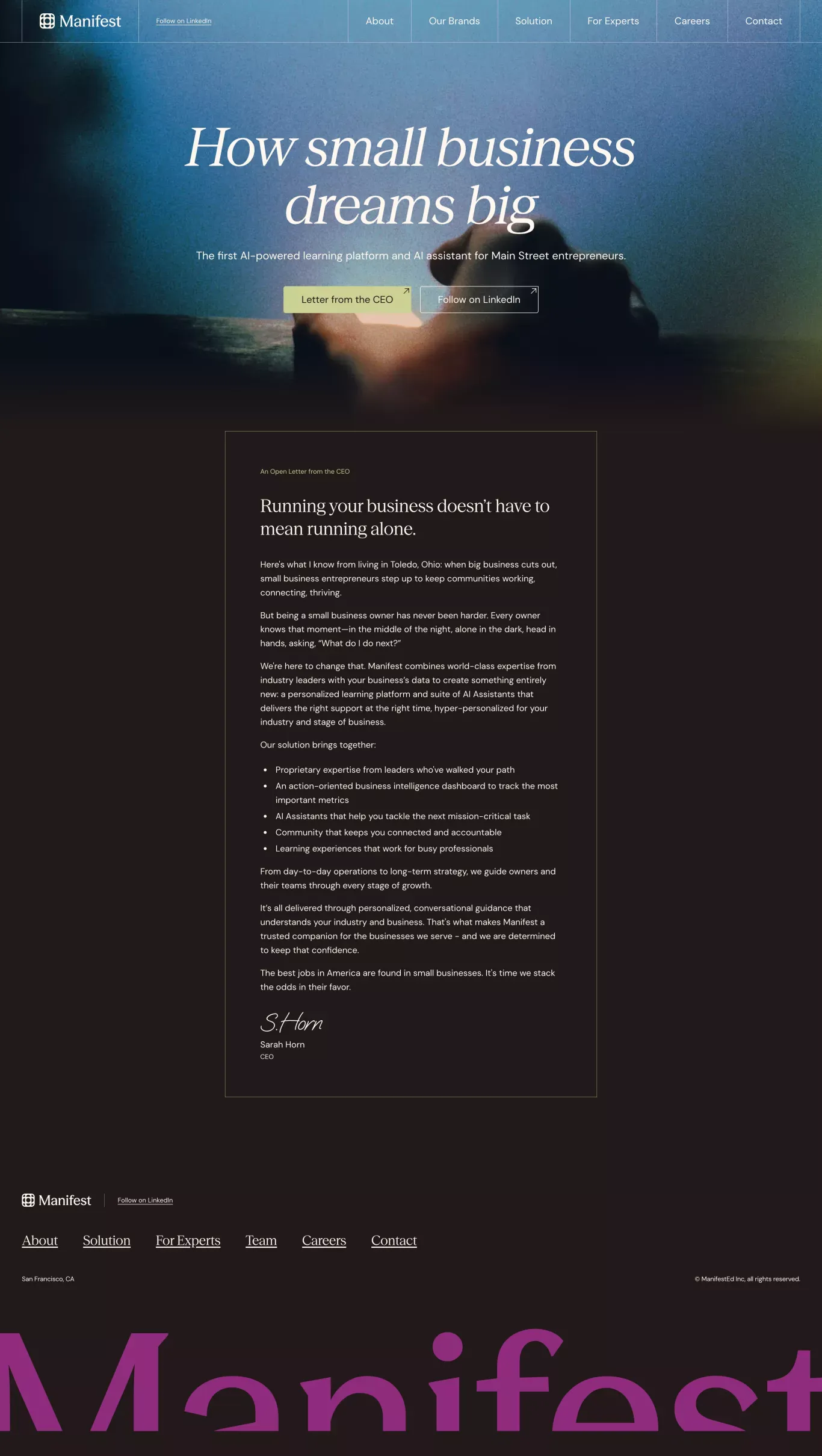 Manifest | How Small Business Dreams Big - Other design