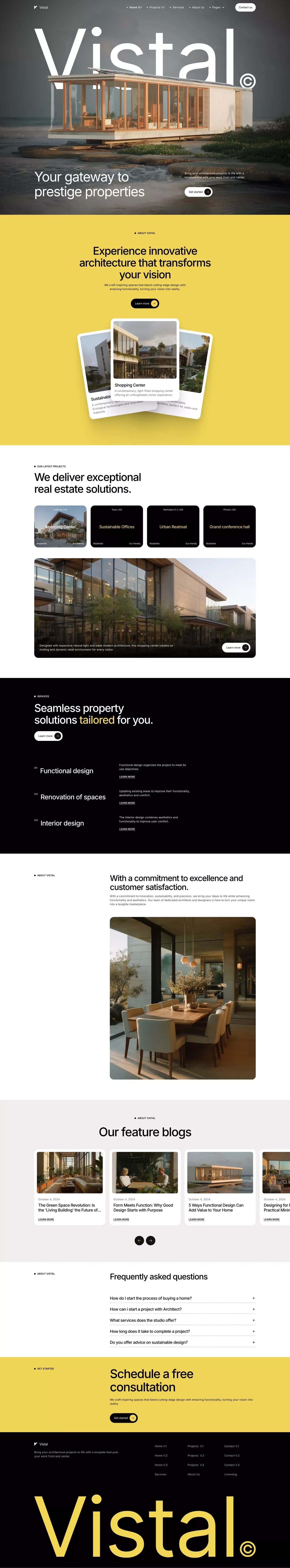 Vistal  –  Webflow HTML website template - Template design