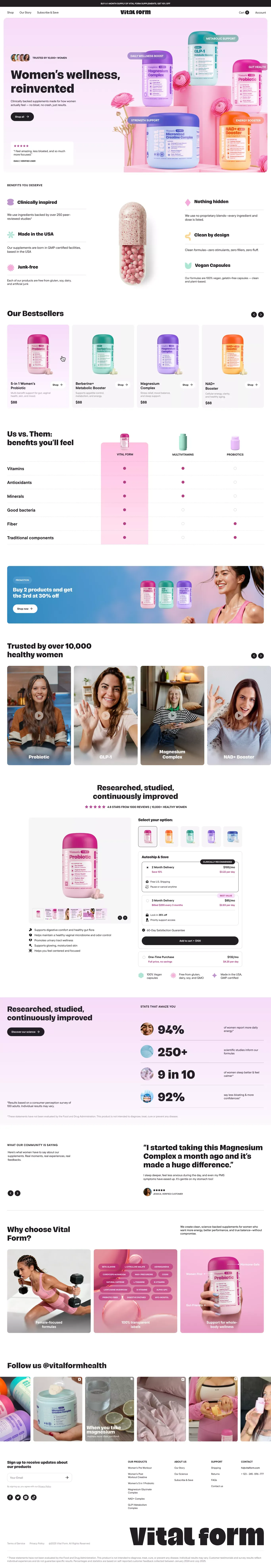 Vital Form Store - Ecommerce design