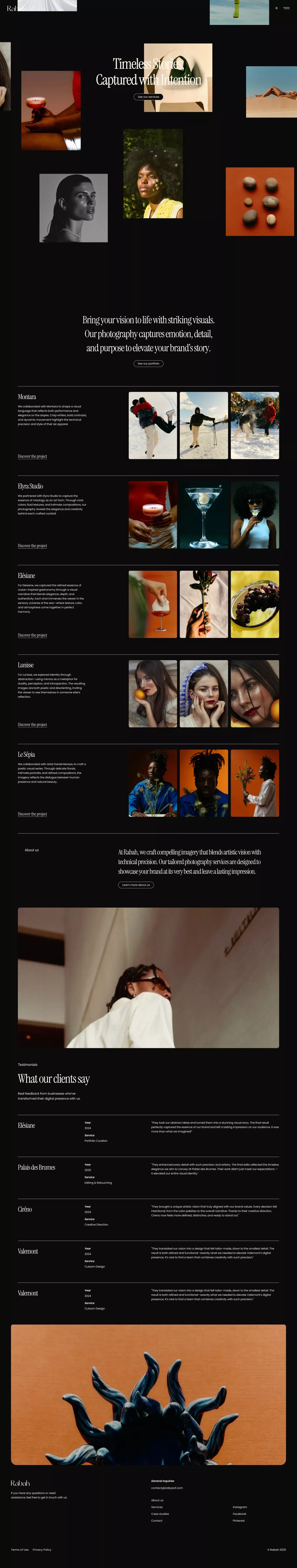 Rabah - Photography Agency & Portfolio Framer Website Template - Template design