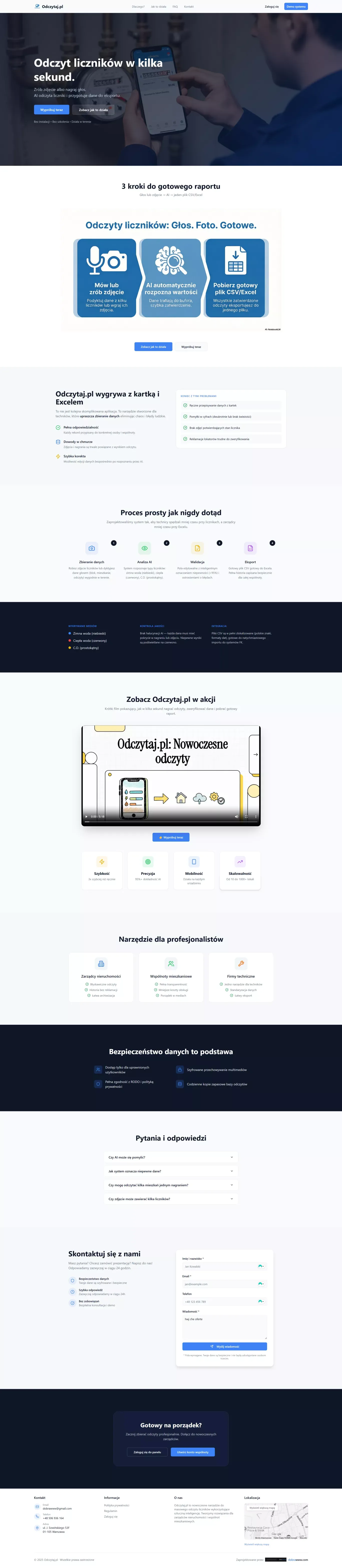 Odczytaj.pl - Odczyt liczników z AI - Portfolio design