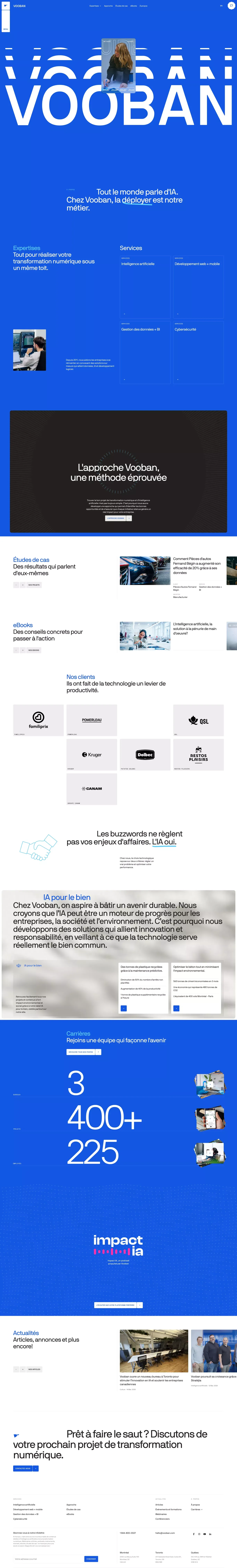Vooban, expert en IA et transformation numérique - Portfolio design