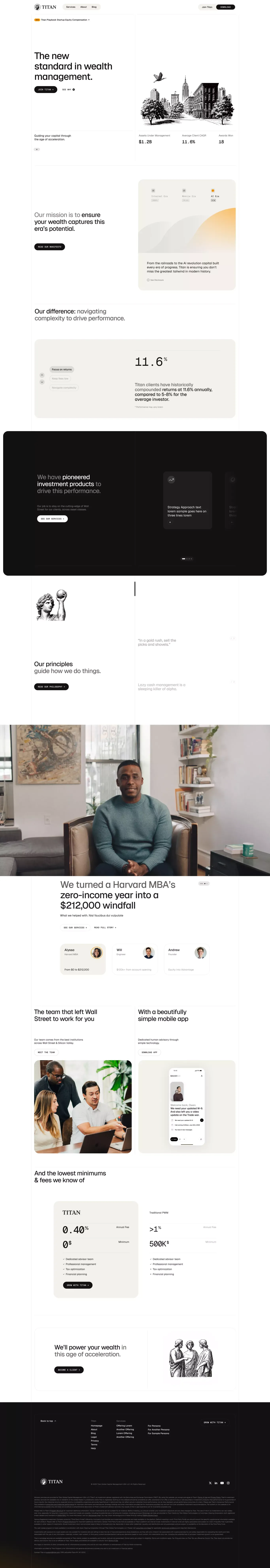 Titan | Wealth Management - Landing design