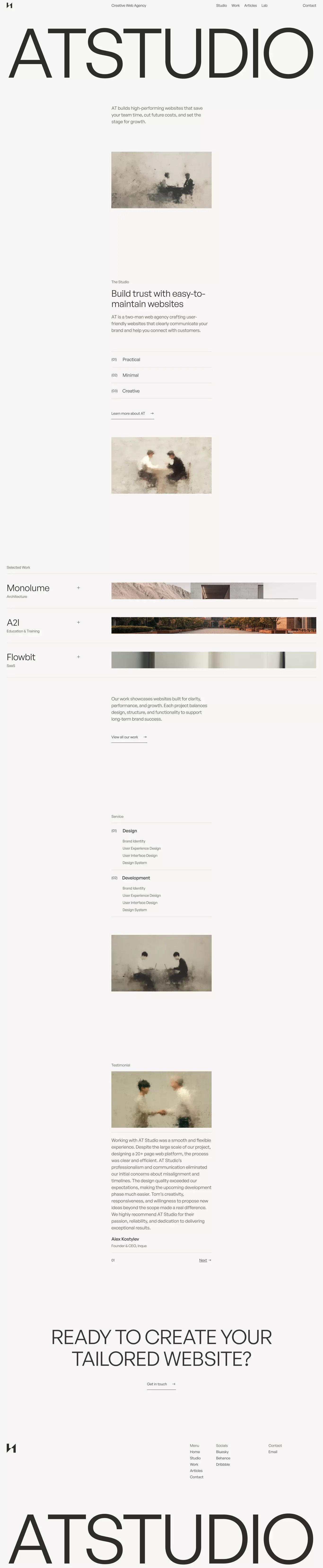 AT Studio | High-Performance Web Design & Development Agency - Portfolio design
