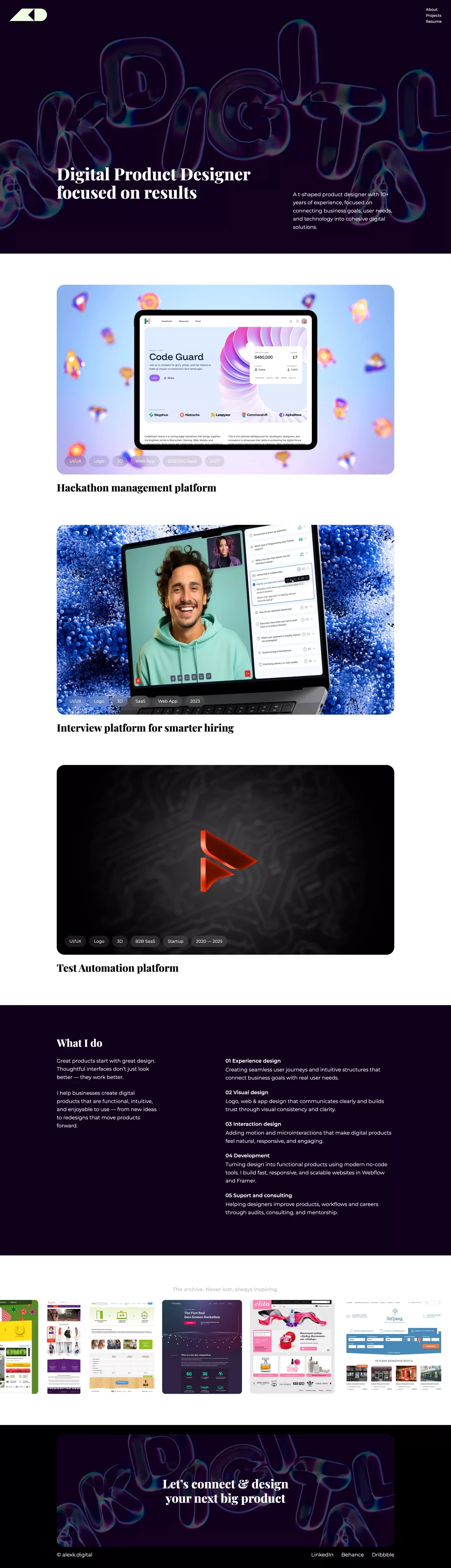 Protected section - Portfolio design