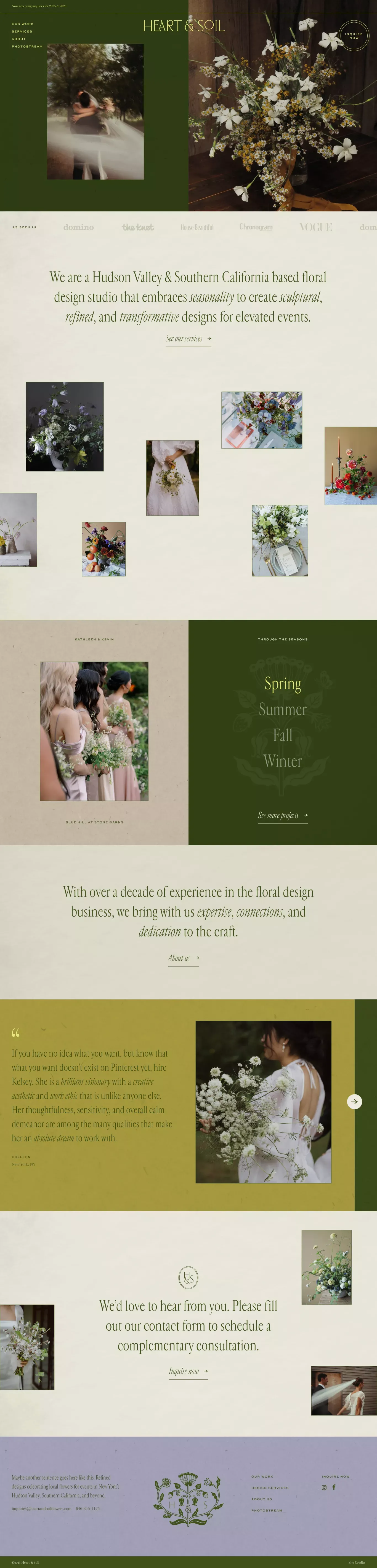 Heart & Soil Flowers - Portfolio design