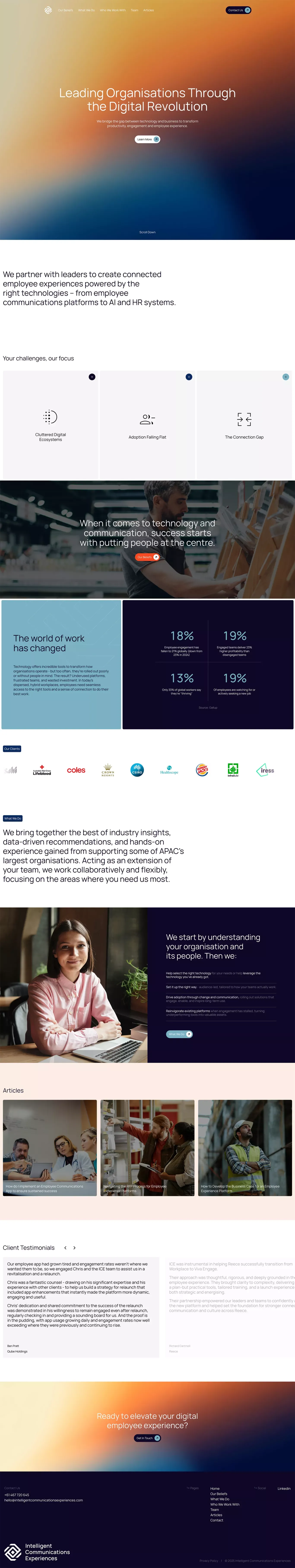 Intelligent Communications Experiences - Landing design