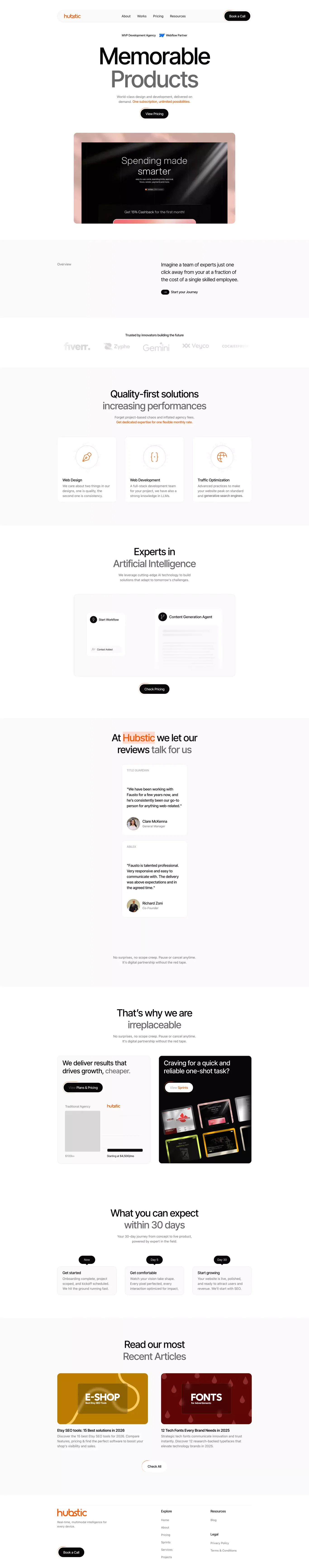 MVP Development Agency  & Webflow Partner - Landing design