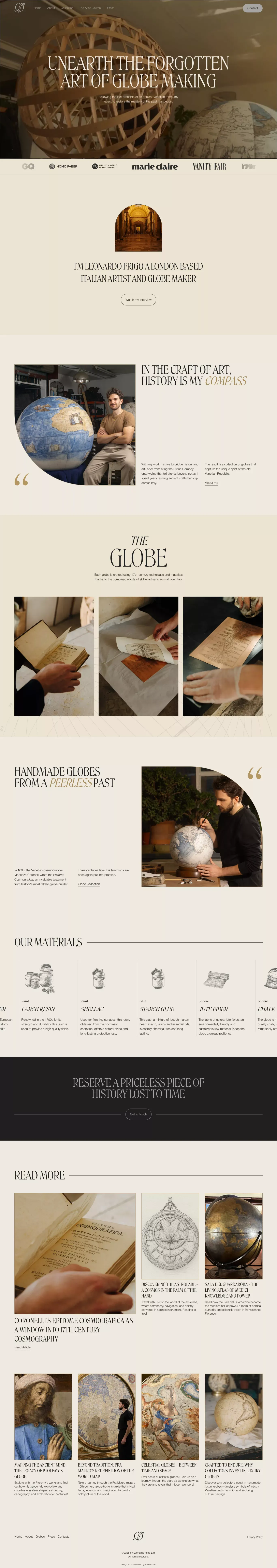 Handmade Globes by Leonardo Frigo - Portfolio design