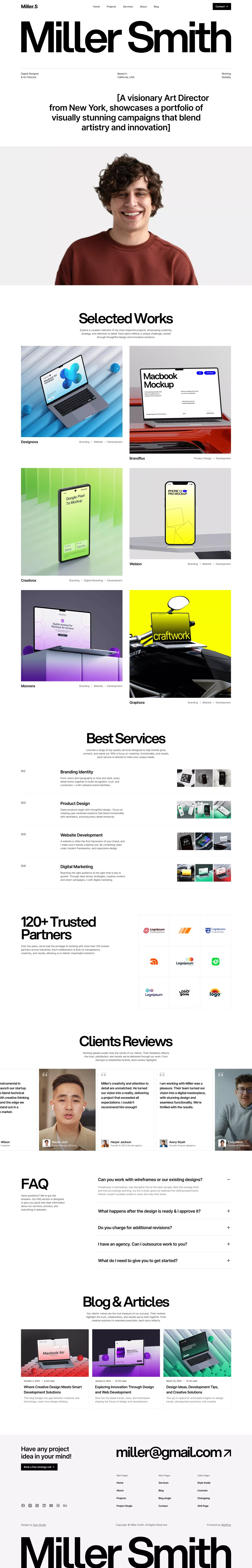 Miller.S - Webflow Ecommerce website template - Template design