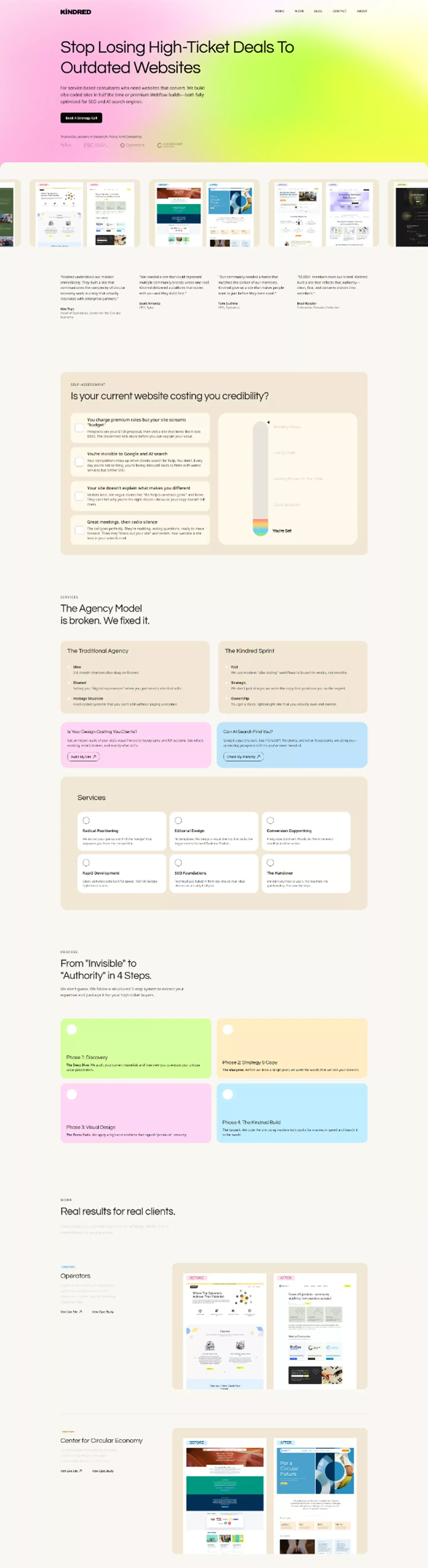 Kindred Web Studio | Fast Websites for Consultants - Portfolio design