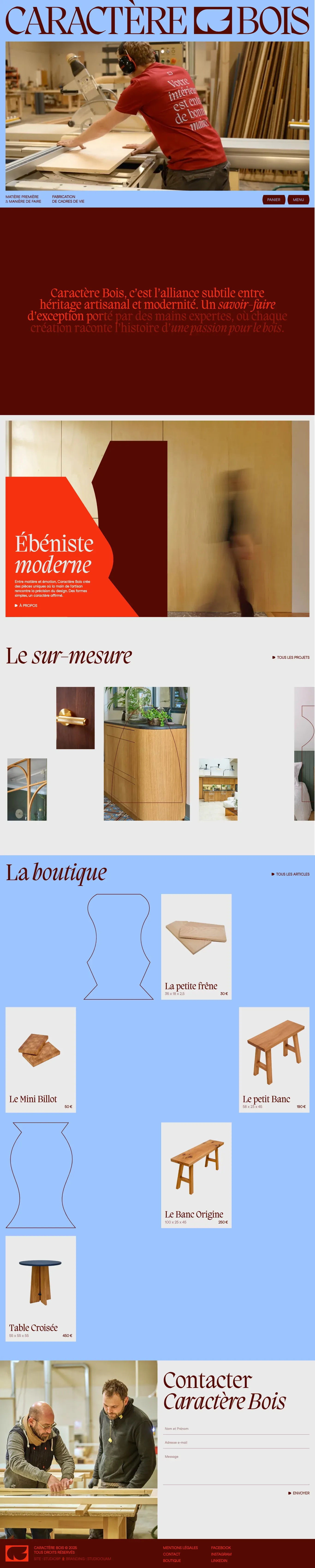 Caractère Bois | Ébénisterie d'Art & Créations Modernes - Portfolio design