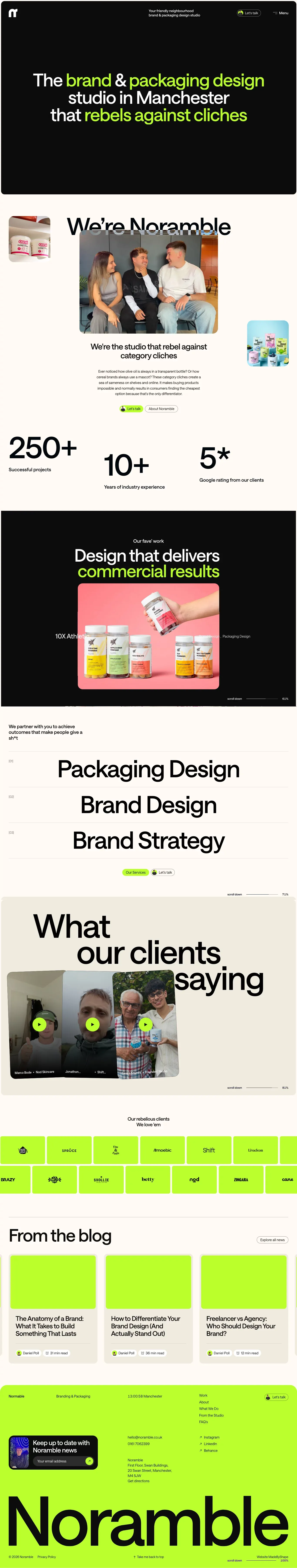 Noramble | Brand & Packaging Design Studio Manchester - Portfolio design