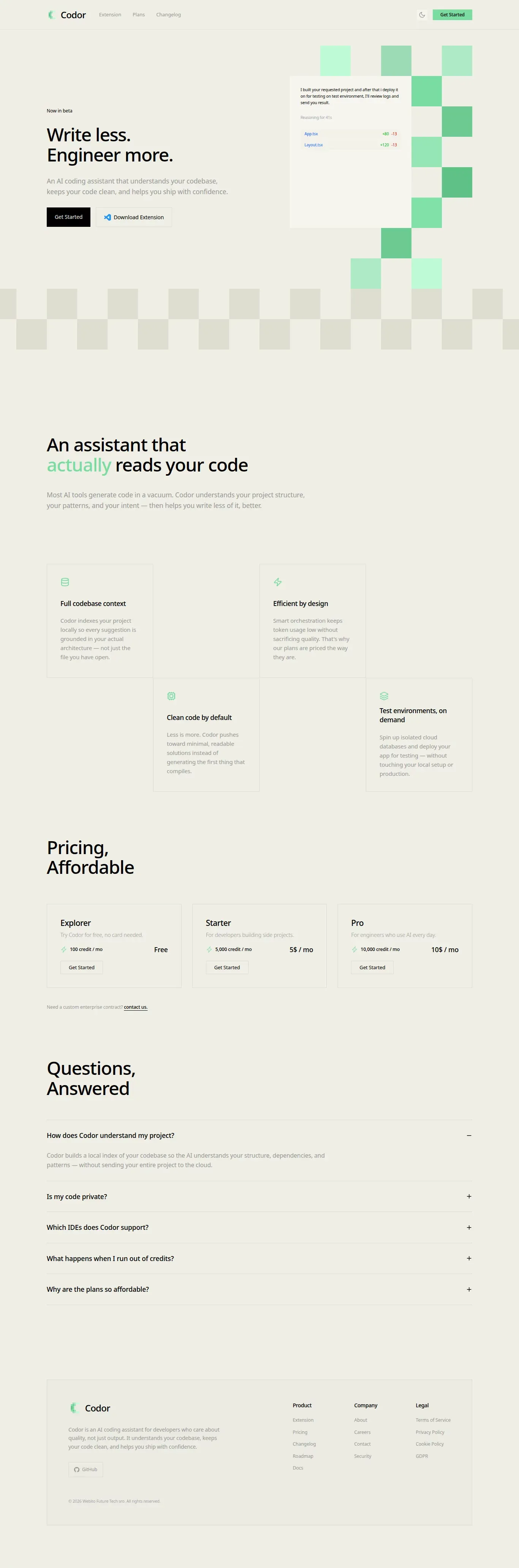 Codor — Write less. Engineer more. - Other design