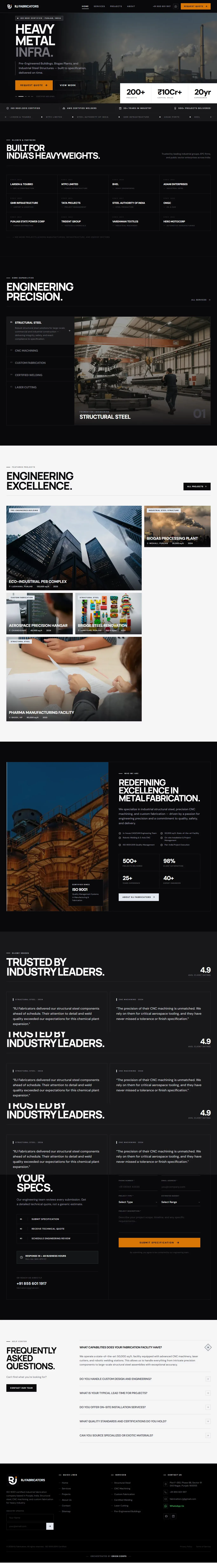 RJ Fabricators | Precision Industrial Fabrication — Punjab, India - Landing design