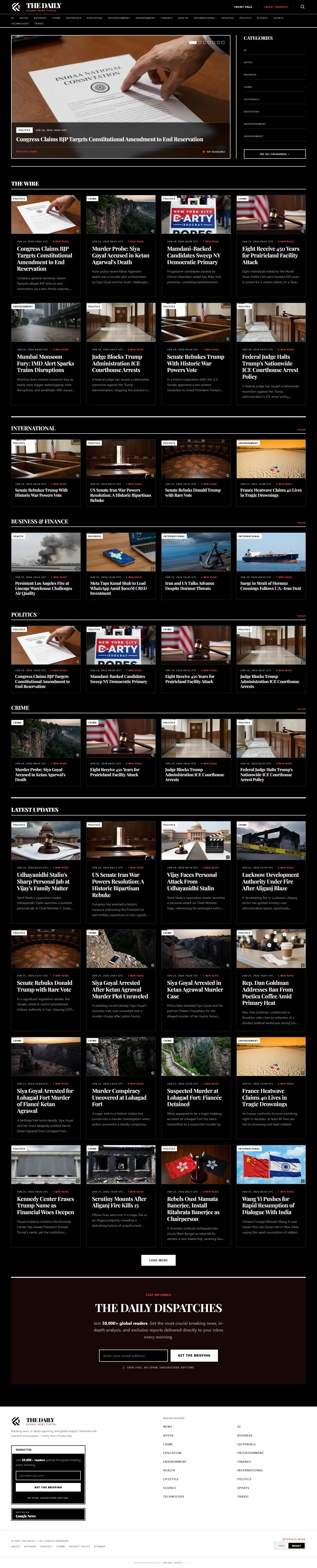 The Daily GNP — Global News Portal | The Daily GNP - Landing design