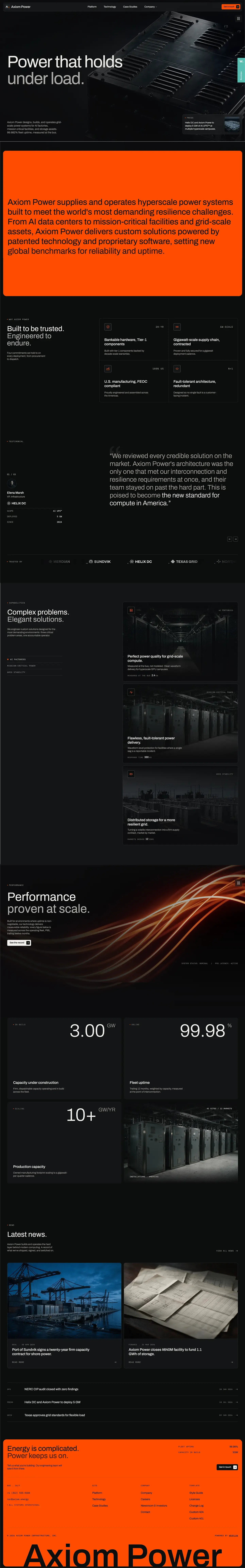 Axiom Power - Webflow Template - Template design