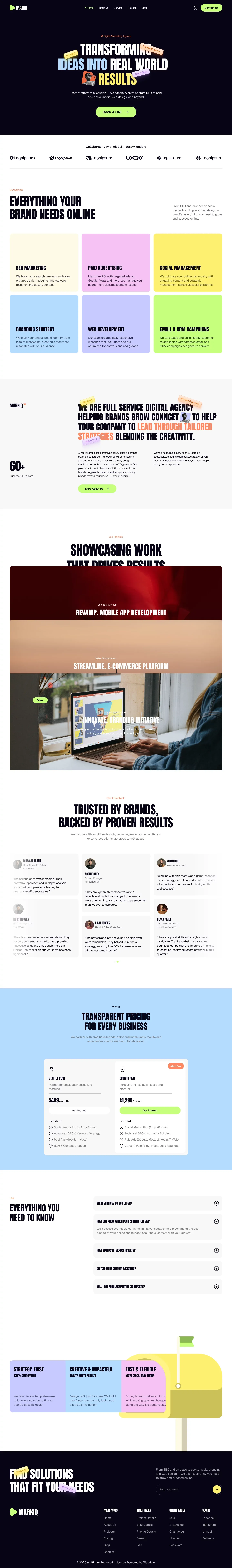 Mariq — Creative Marketing Agency Webflow Template - Template design