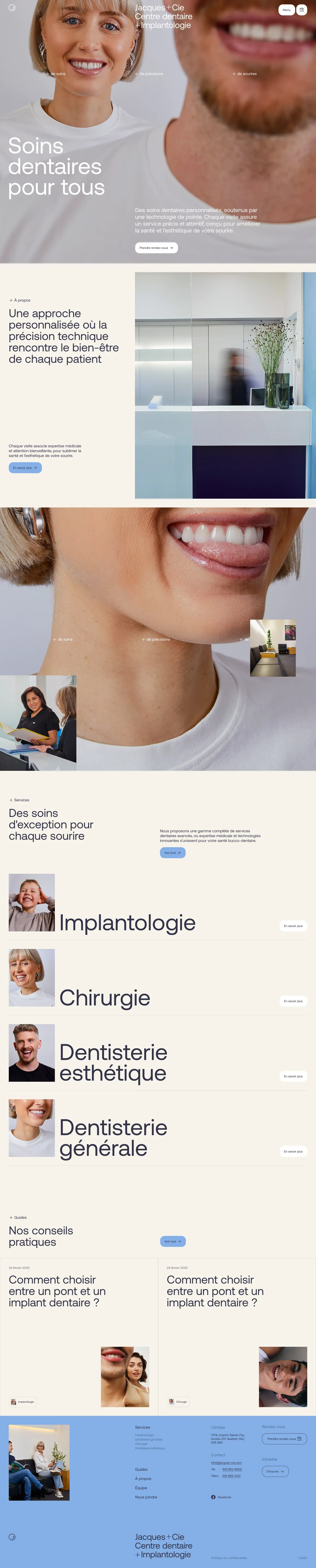 Jacques + Cie – Clinique dentaire à Québec - Soins dentaires humains & professionnels à Sainte-Foy - Product page design