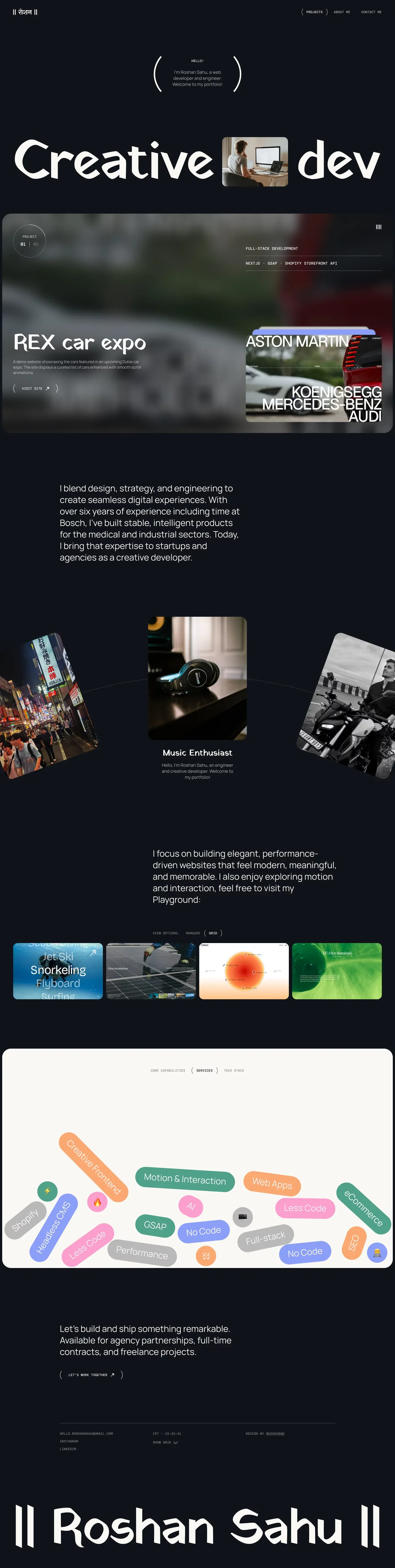 Roshan Sahu - Creative Web Developer - Portfolio design