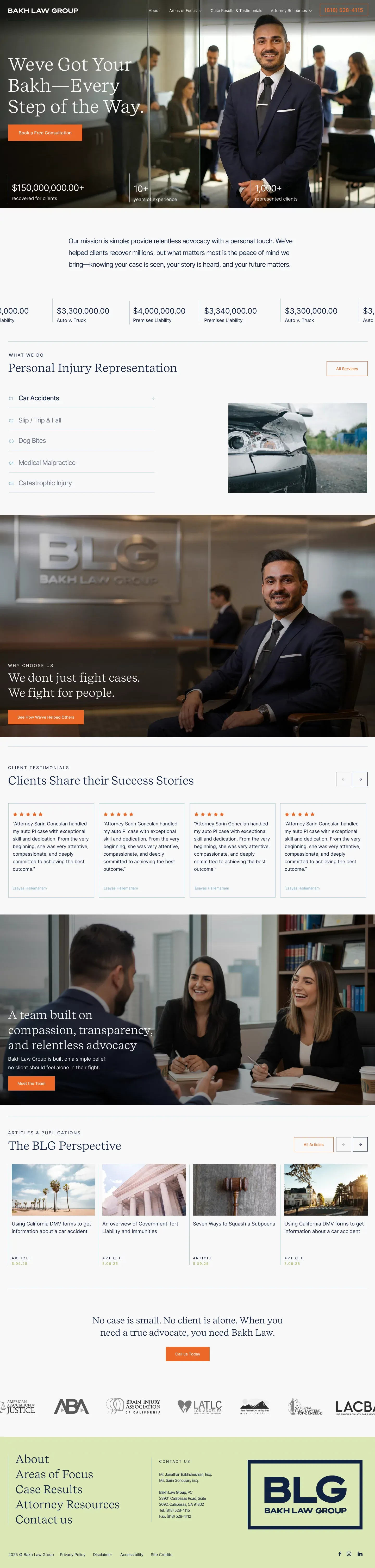 Top Los Angeles Personal Injury Lawyer | Bakh Law Group - About Us  design