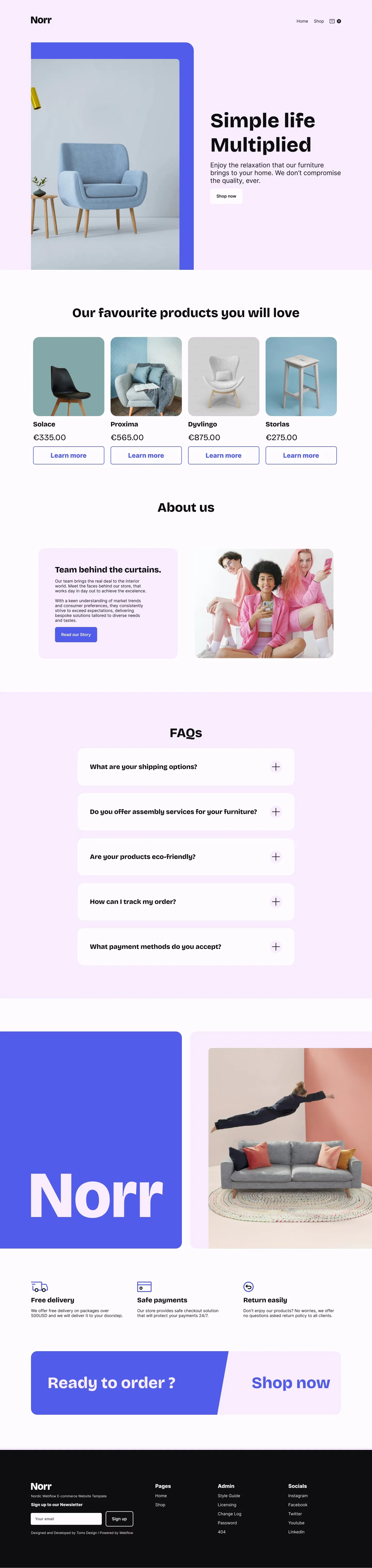Norr - Webflow HTML Website Template - Template design