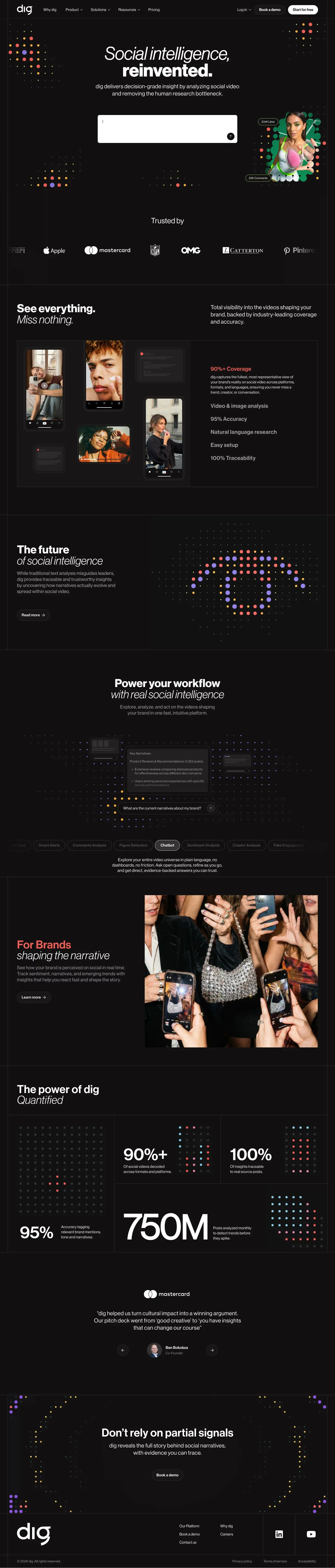 Social Listening & Brand Intelligence Platform - Landing design