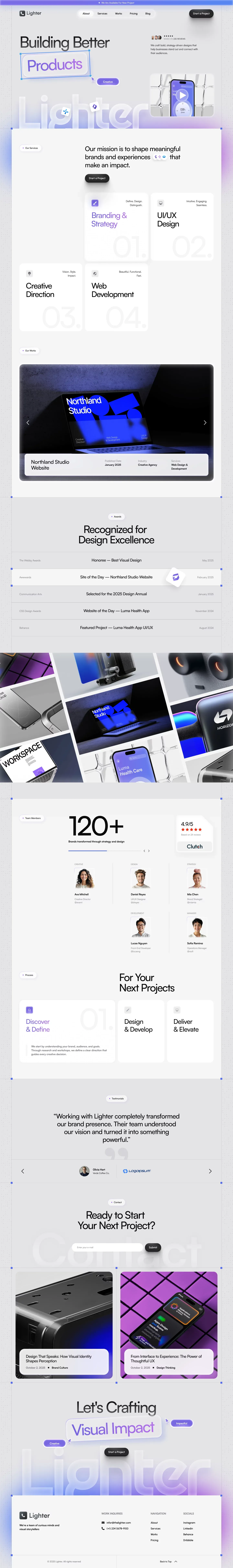 Lighter – Creative & Digital Agency WordPress Theme - Portfolio design
