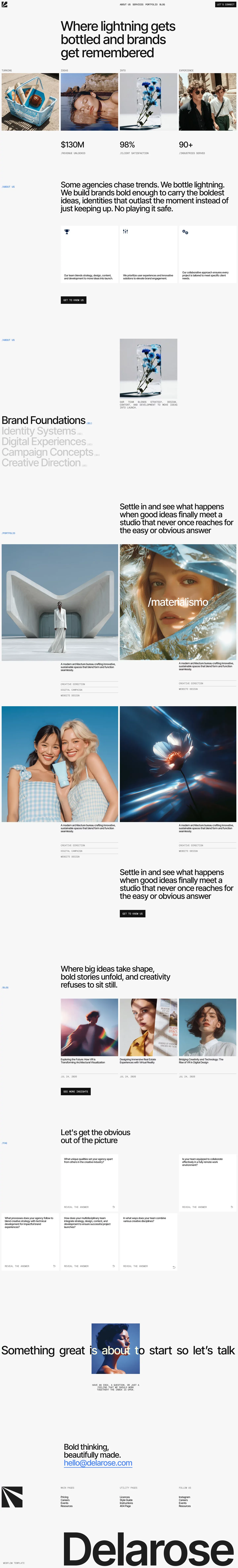Delarose - Portfolio & Agency Website Template - Template design