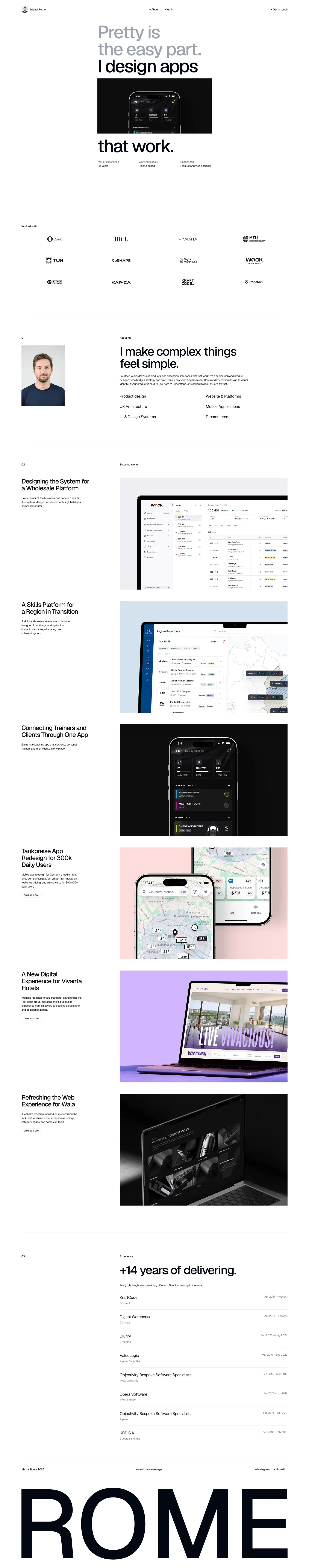 Michal Rome - Web & Product Designer - Portfolio design