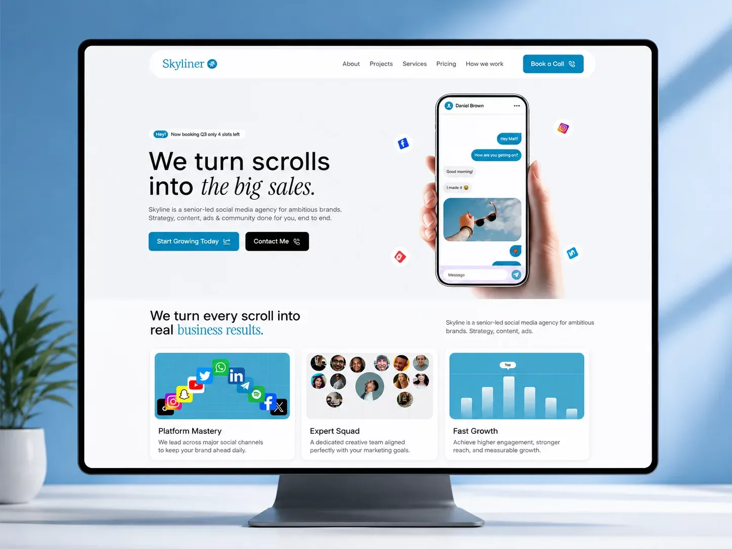 Skylinex - Social Media Agency Website - Template design