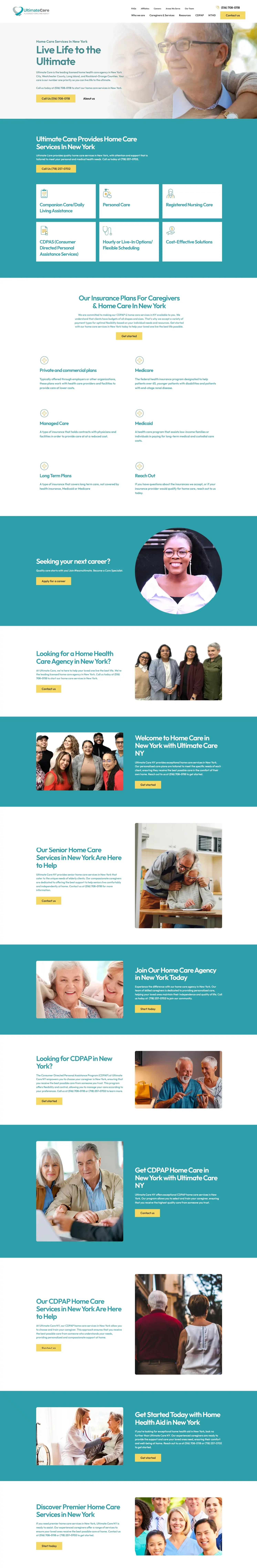 Ultimate Care NY: Home Care & CDPAP In New York - Landing design