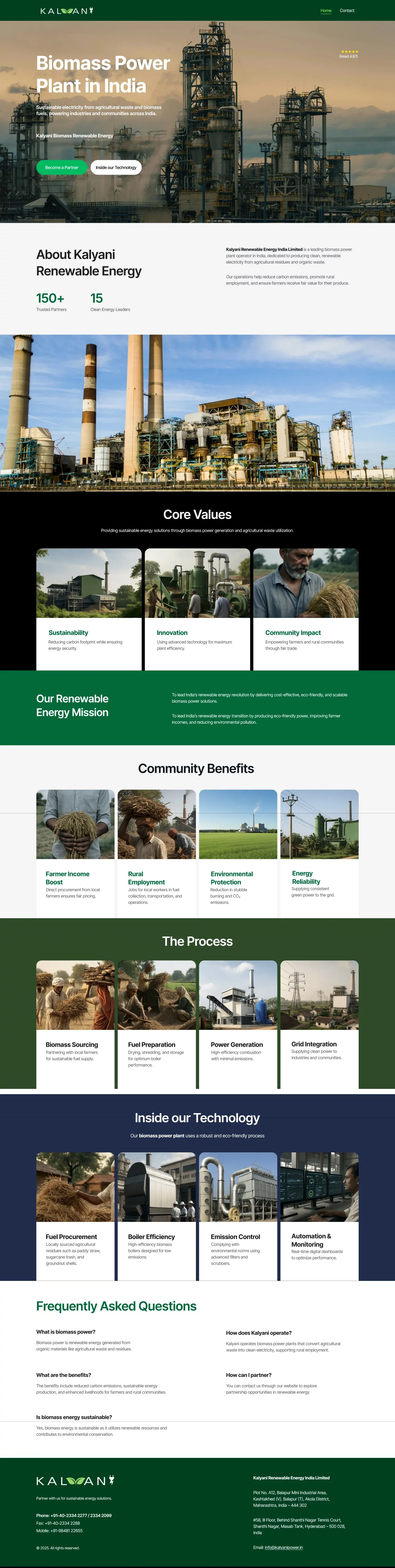 Kalyani Biomass Power - Renewable Energy Solutions | Kalyani Biomass Power - Landing design