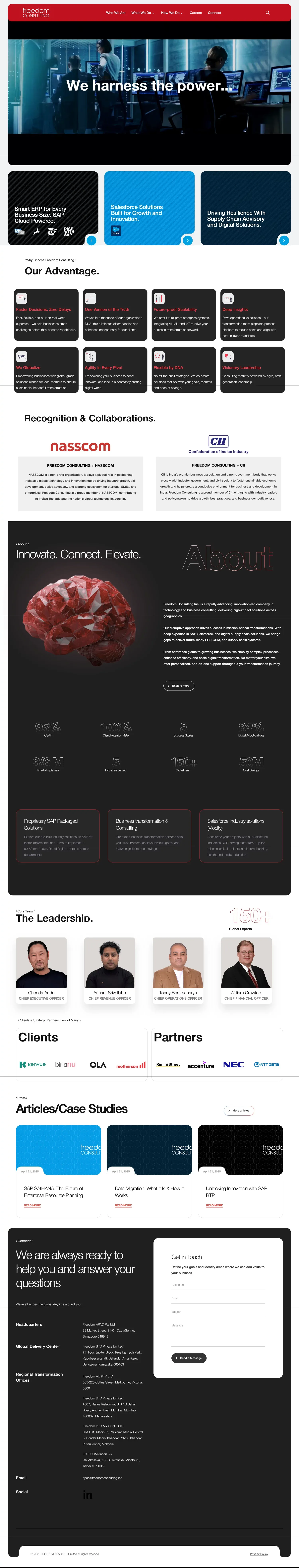 Freedom Consulting Inc. | Innovate. Connect. Elevate. - Landing design