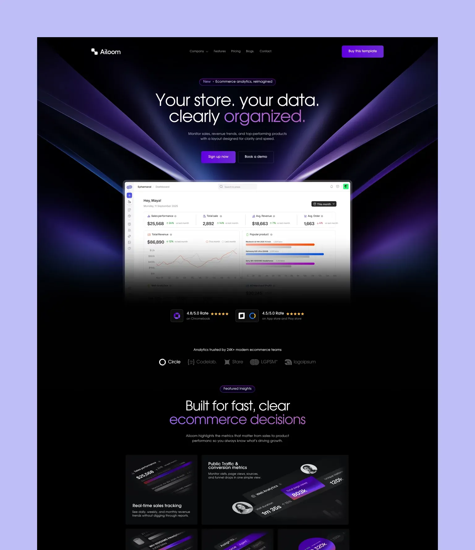 Ailoom â AI SaaS Webflow Website Template - Flowcub - Template design