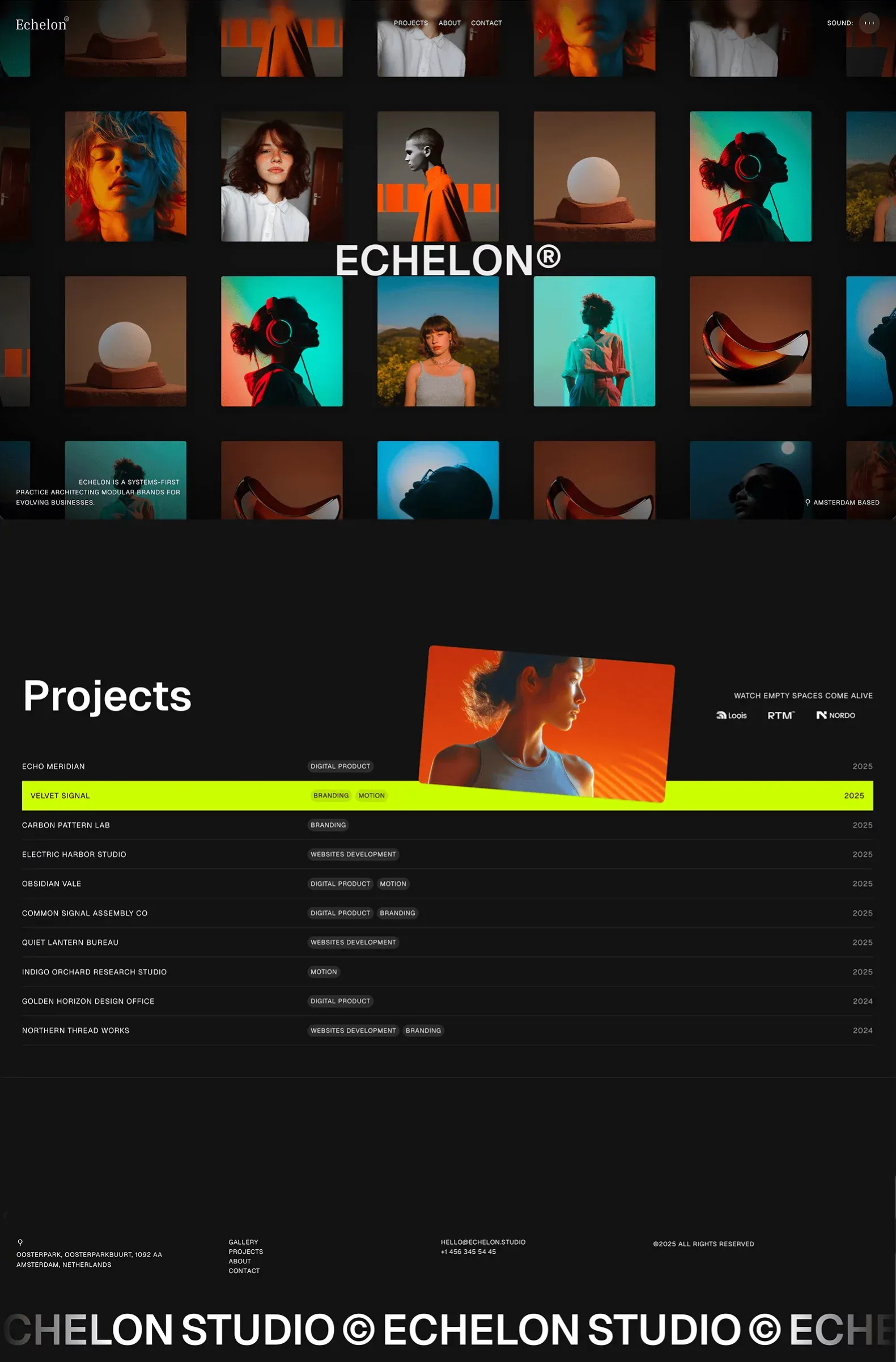 Echelon Studio - Digital Design & Creative Direction - Template design