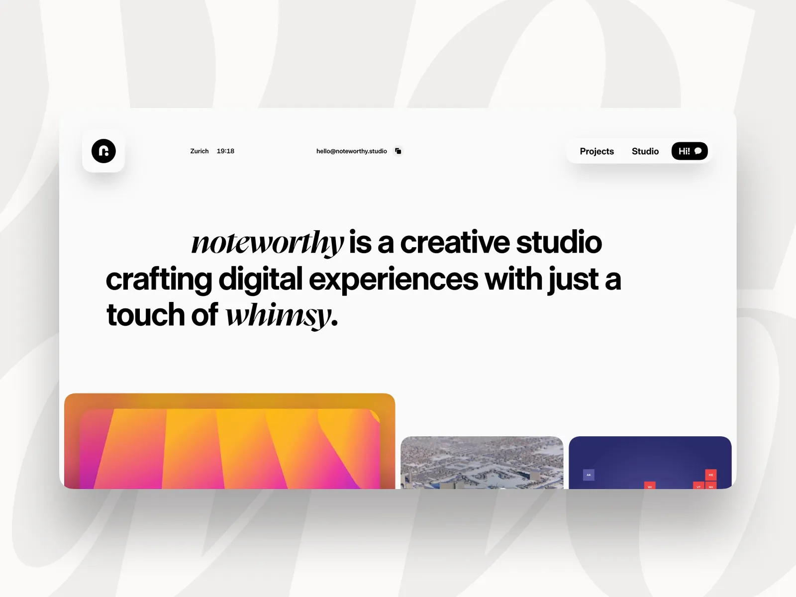 noteworthy studio - Landing design