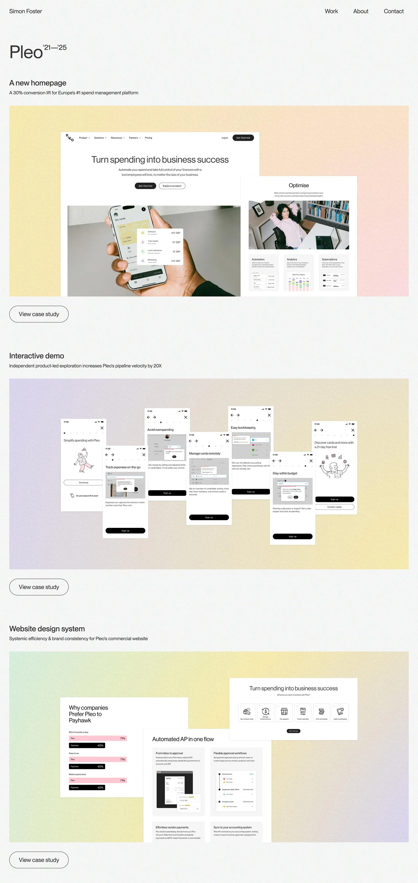 Simon Foster - Portfolio design